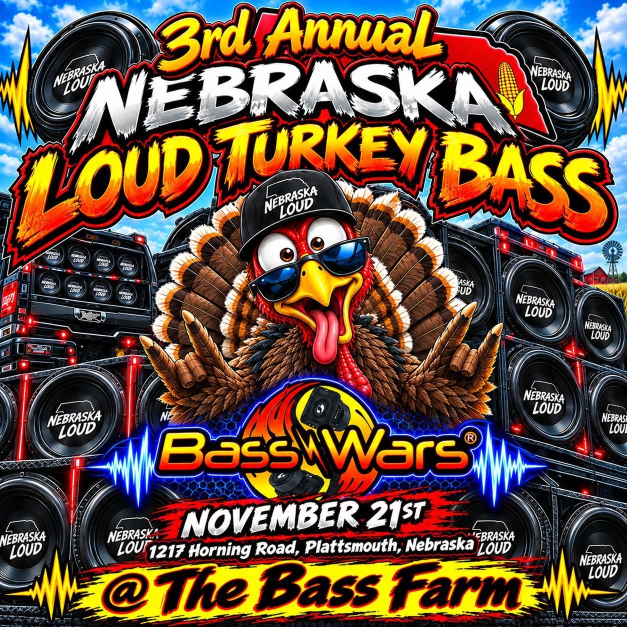 3rd Annual Nebraska Loud Turkey Bass flyer